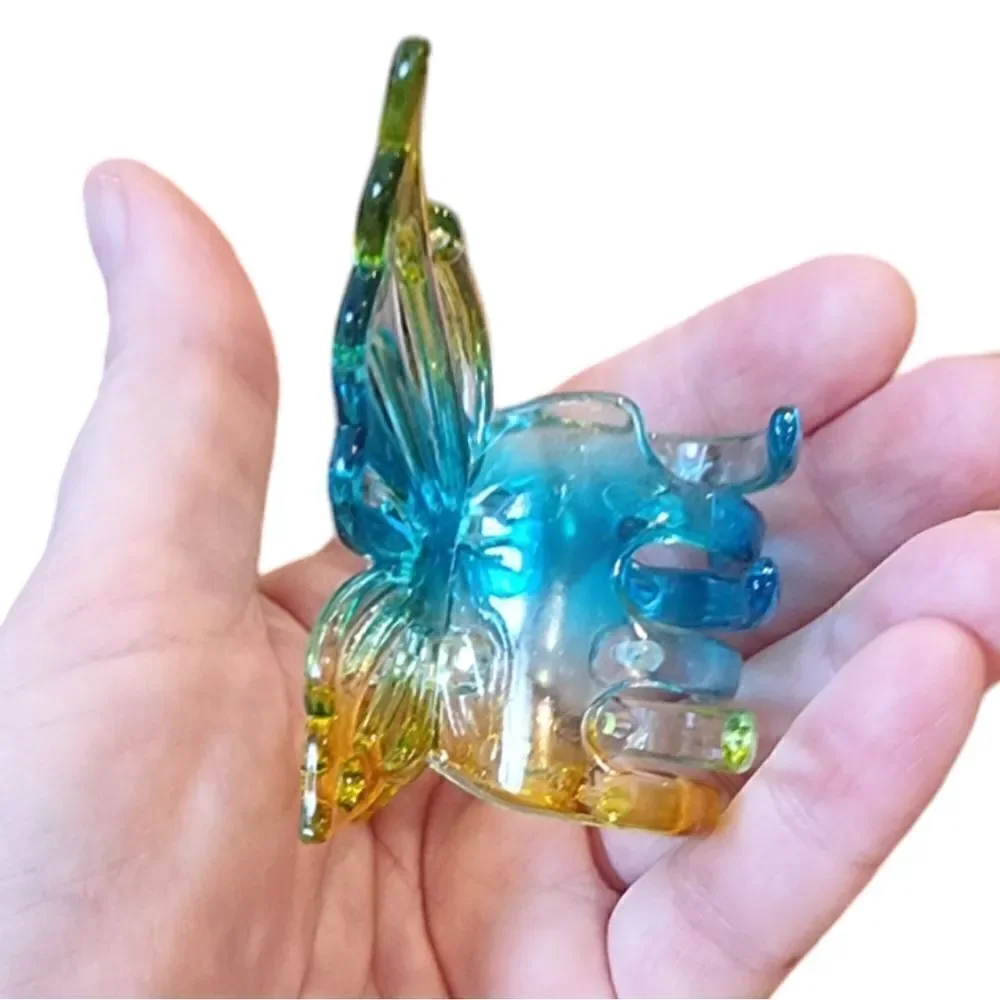 OMBRE hair clip claw yellow, turquoise #yt